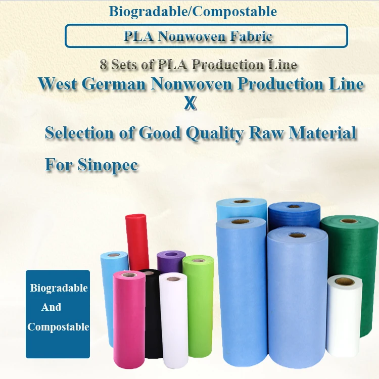 Oragnic 100% Biodegradable Non-woven Dot Jumbo Rolls Corn Fiber Pla Spunbond Non Woven Bags Black Material Pla Nonwoven Fabric