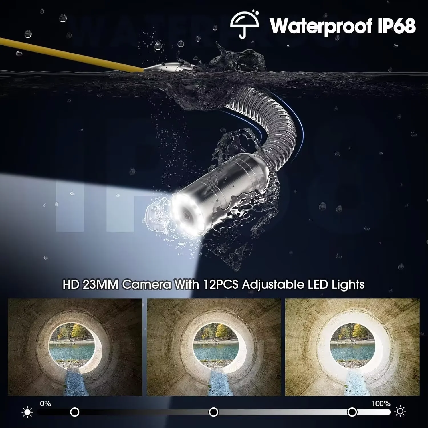 Sewer Camera 512Hz Locator 9Inch 1080P HD Screen with 16GB DVR Video Recording,Pipe inspection Camera 12 Adjustable LEDs for Sewer Line  supplier