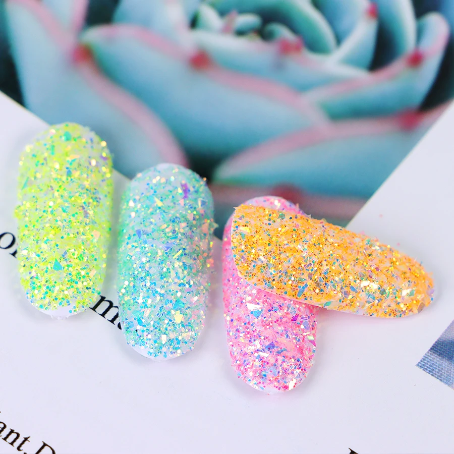 Объемные ногти Блестящий шестигранный блестящий порошок блестящие формы Золотой голографический