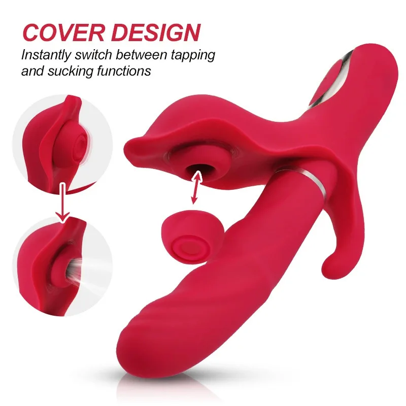 3-in-1 Thrusting Dildo With G-Spot Rabbit Vibrator Clitoral Stimulator Prostate Massager 10 Sucking 10 Vibration Modes Anal Toys_voghion.com