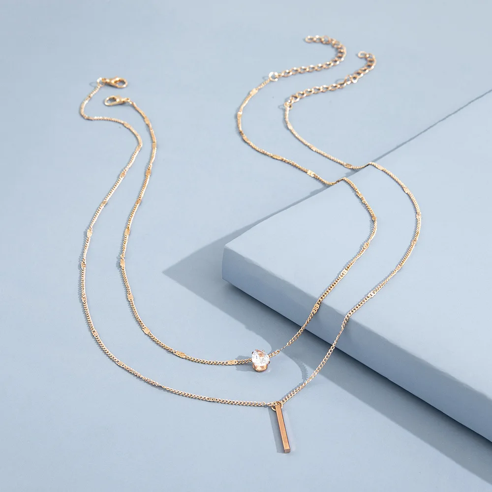 2023 new Luxury Long Crystal Couple Necklace Wedding Valentine Necklace Water Droplets Necklace for Woman girl