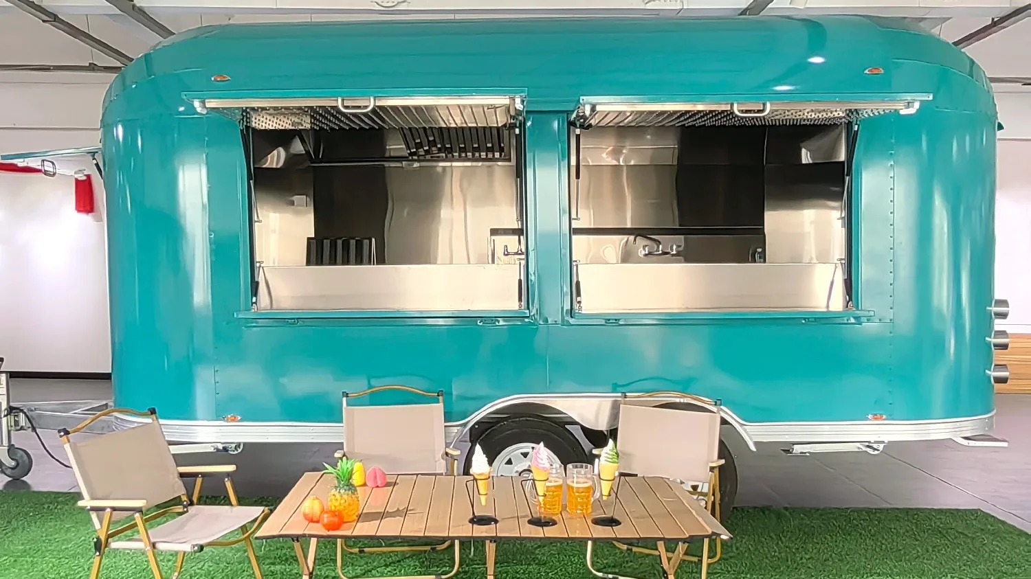 Usa Sale Stainless Steel Mobile Food Cart Airstream Food Truck For Seasoning Plant Fruit Raw