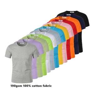 Round Collar White Tshirt 100% Cotton Plain Tshirt Cotton Custom logo