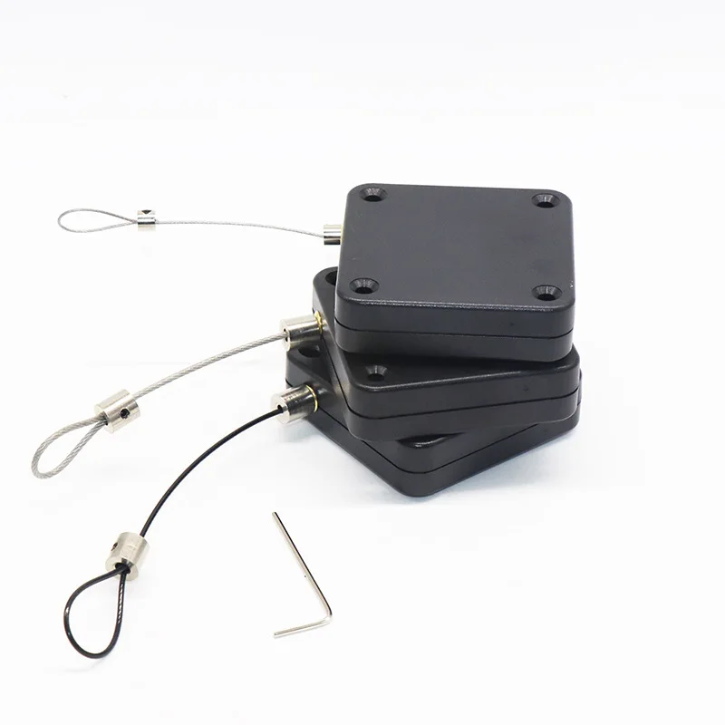 Anti Theft Pull Box Retractable Security Steel Cable Tether Cable Pull Reel 63x63 mm Large Tension Cable Box Steel Chain