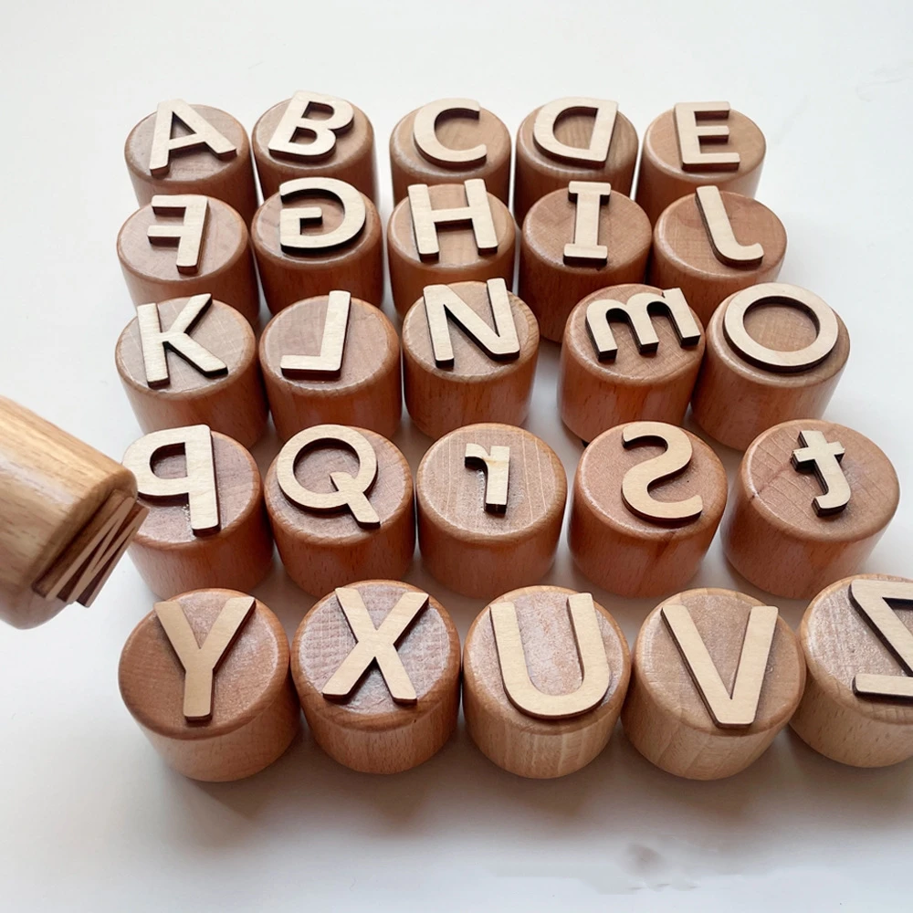 26 Pcs Double Sided Alphabet Playdough Sensory Play Stamps Numbers