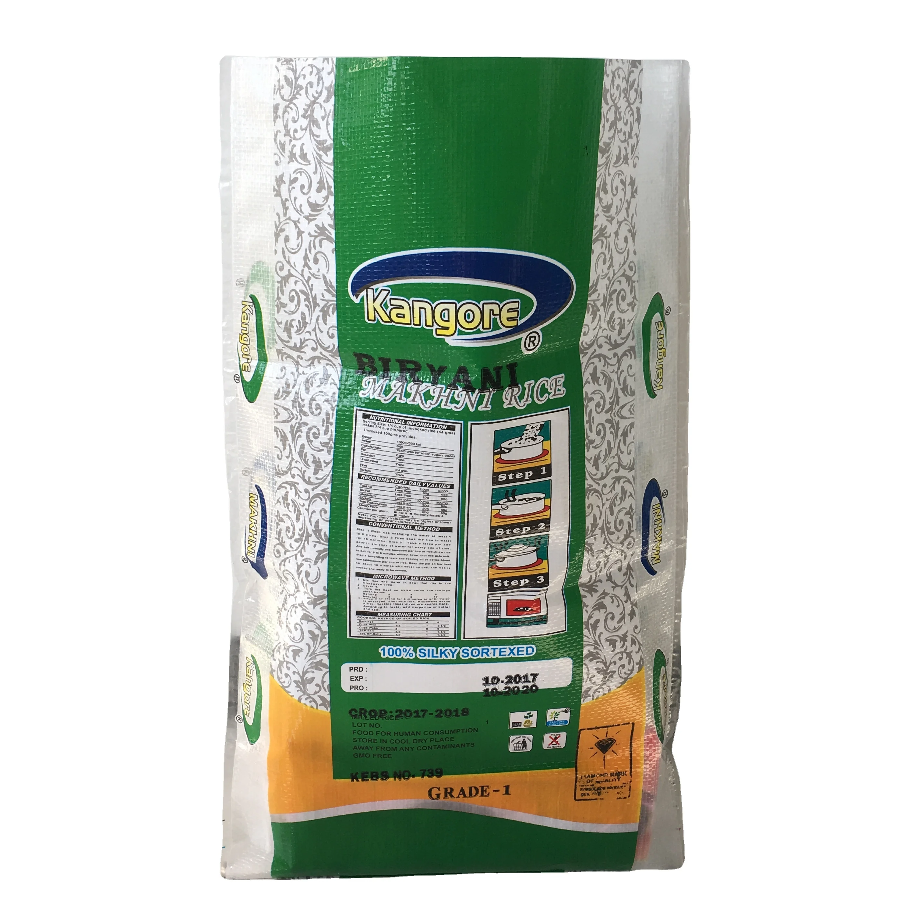 Bopp Laminate pp Polypropylene Woven Lamination Bag Sacks 50kg Cement Rice