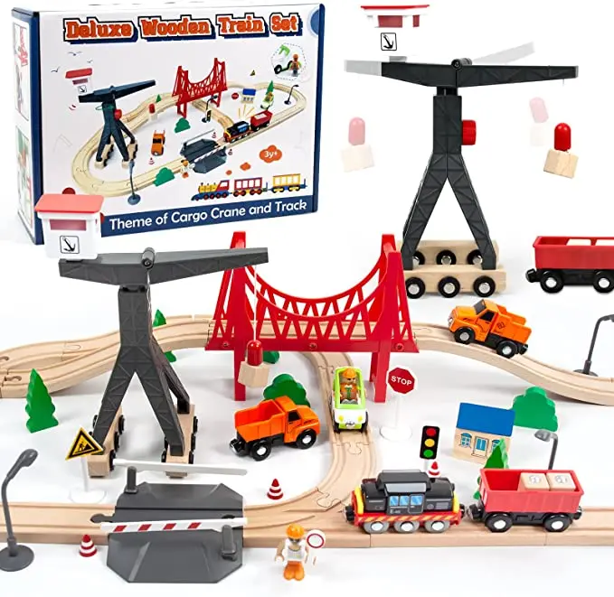 mini wooden train set