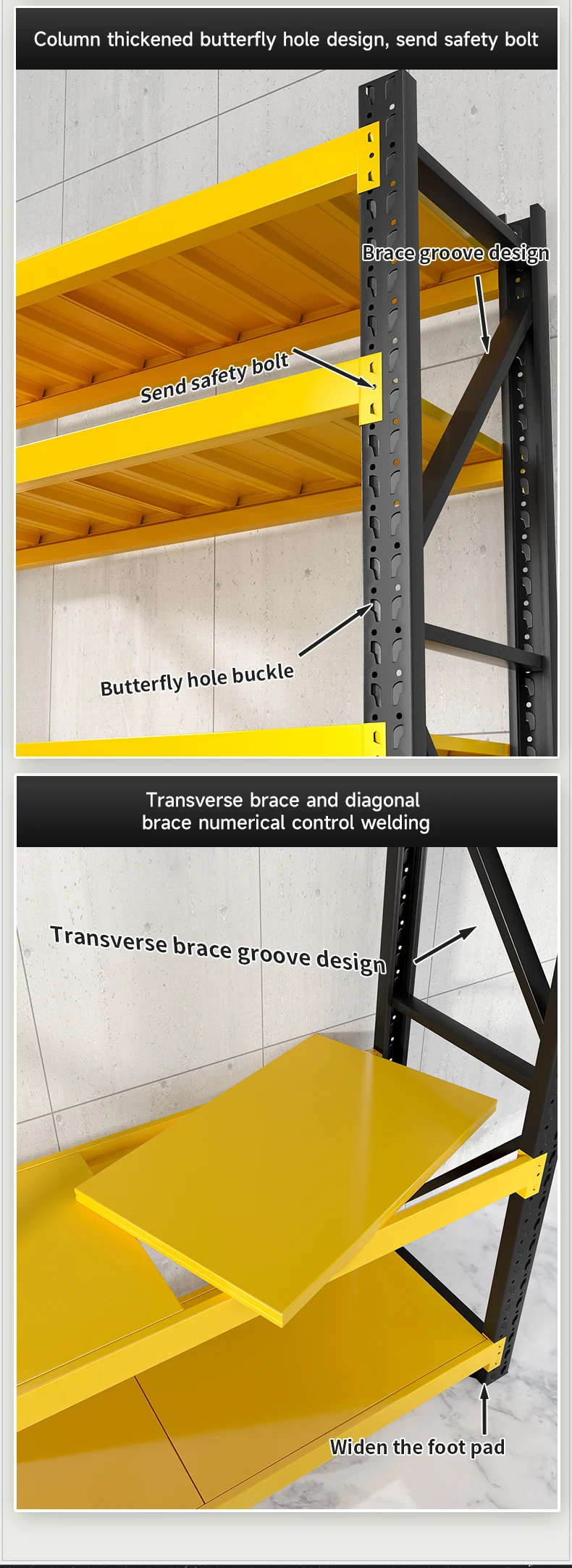 Metal Warehouse Rack Industrial Racking Rack System 4 Layer 300KG Load ...