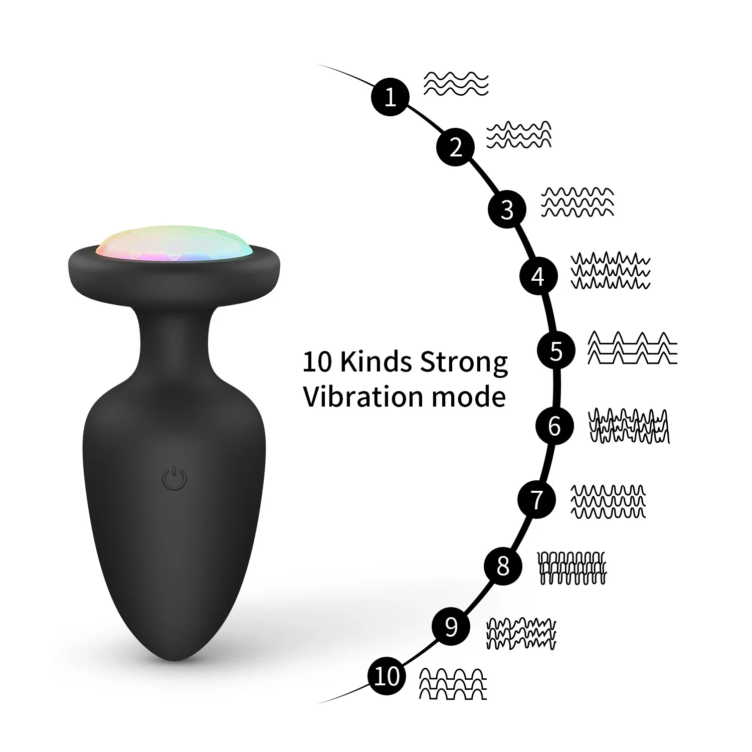 Silicone Wireless Remote Control Vibrating Butt Plug Flashing Light Sex Anal Vibrator for Women