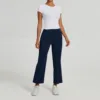 Short-sleeved white casual pants in deep sea blue