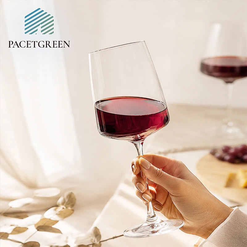 Large Capacity Flat Bottom Red Wine Glass Elegant Long Stem Lead-Free  Crystal Goblet for Wine Tasting Banquet Hotel