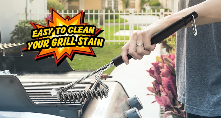 Bbq Cleaning Brush With Replaceable Brush Heads Stainless Steel