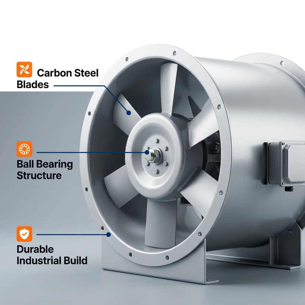 Flow Smoke Exhaust Fan, HTF-II-4.5a, Axial, 380V - detail 2