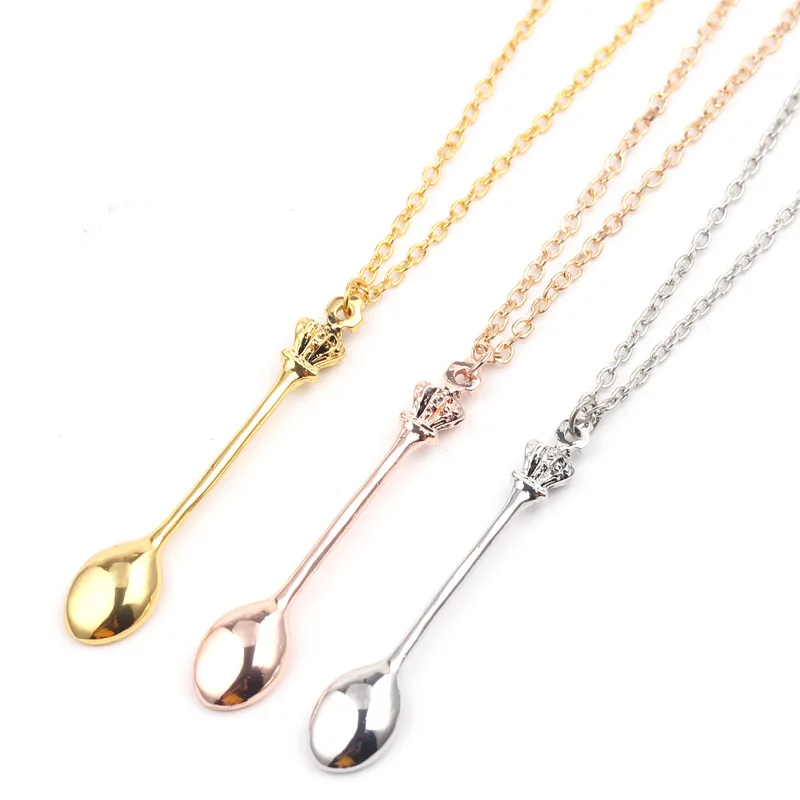 little gold spoon necklace