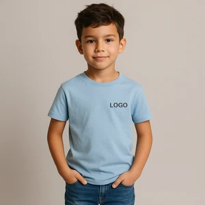 2026 Summer Kids T-Shirt Plain Round Neck Soft Cotton Kids Tees OEM Children Basic T Shirt Clothing Supplier