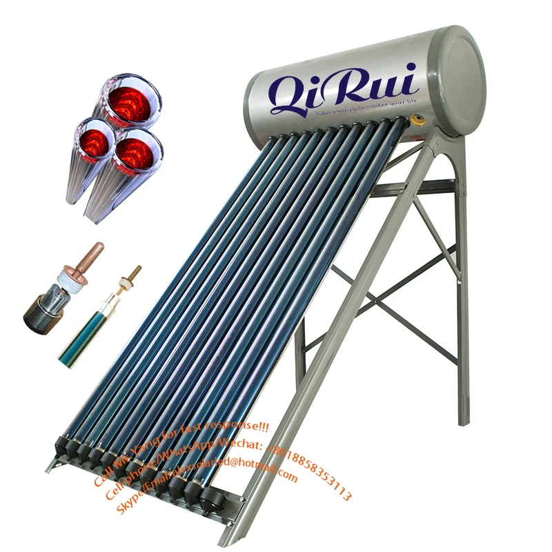 Heat Pipe Solar Geyser Kit 100-300 Litre High Pressure Evacuated Tube Solar Boiler Chauffe Eau Solaire Water Heater