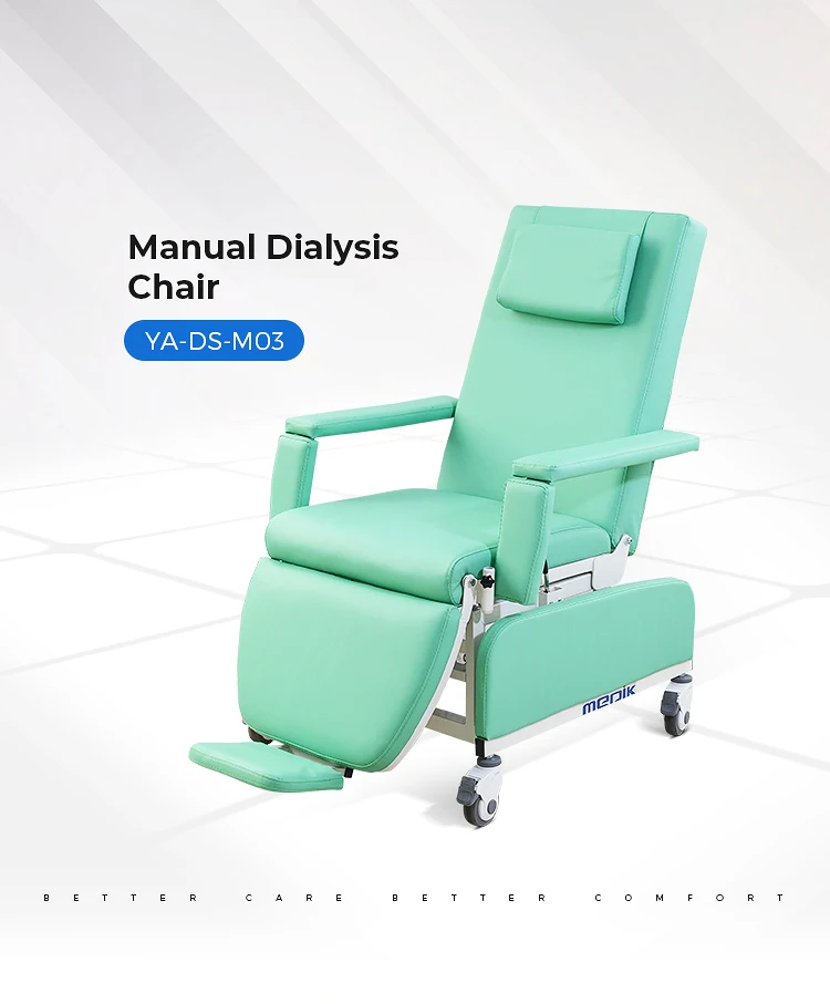 Movable Medical 3 Position Manual Blood Donor Collecting Chair Ecommic Dialysis Chair