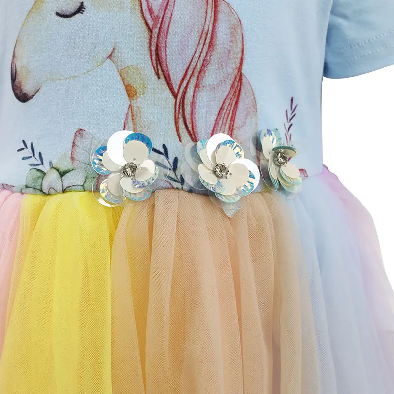 Children's Boutique Clothing Knee Length Simple Frock Design Girls' Chiffon Party Dress for Teenager