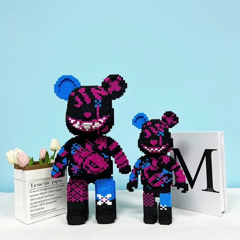 Home Decor Creative DIY Building Blocks Violent Bears Modern Living Room Cabinet Desktop Ornament Plastic Crafts Birthday Gift