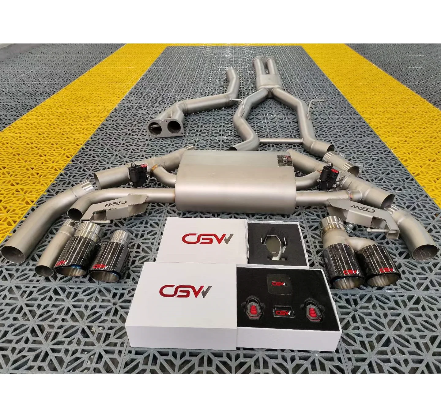 CGW Factory Price Automobile Active Sound Catback Exhaust Pipes with Downpipe and Exhaust Tips for BMW X3 M40i G01 2023
