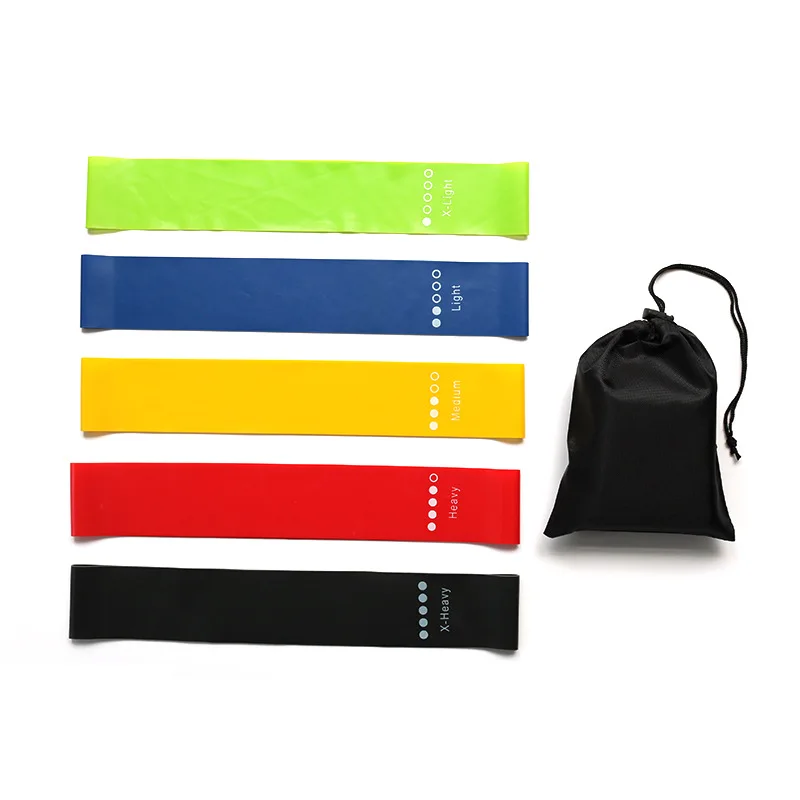 5PCS/SET Yoga Resistance Rubber Bands Indoor Outdoor Fitness Equipment 0.35mm-1.1mm Pilates Sport Training Workout Elastic Bands