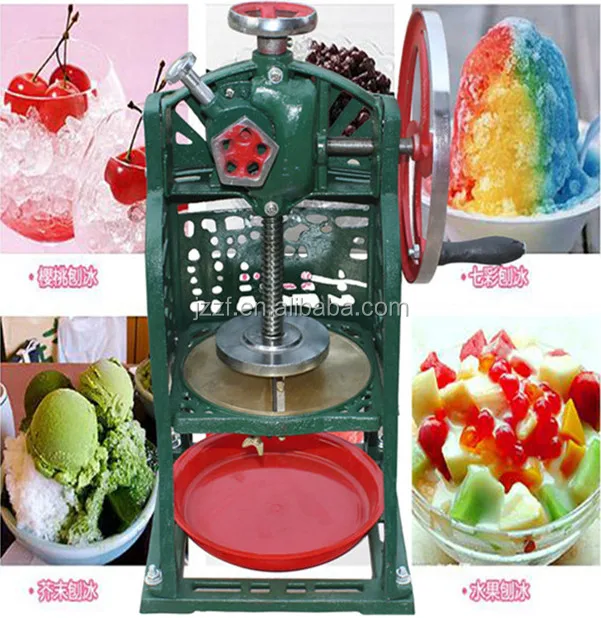 Green and Black Manual Ice Crusher Machine for Household Use