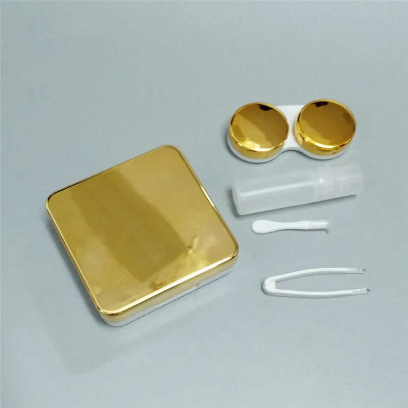 K1060 Cute Glossy Contact Lens Case Travel Glasses Lenses Box Unisex Eyes Care Kit Holder