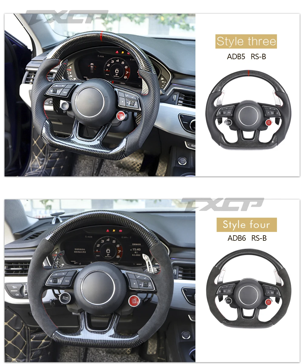 Fit for Audi A3 A4 B9 A5 RS3 RS4 RS5 S3 S4 S5  LED Complete Carbon Fiber Steering Wheel