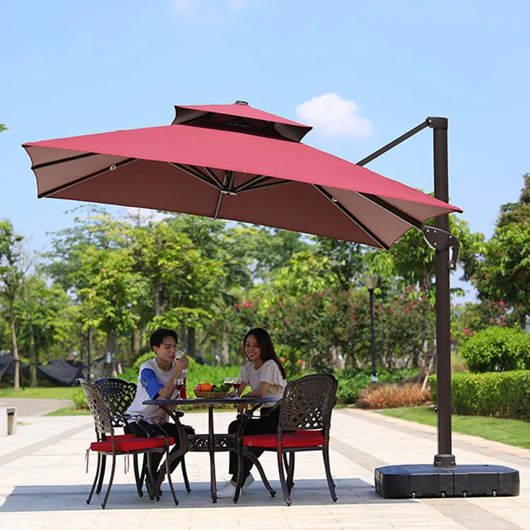 10 square patio umbrella Grand Patio x SUNBRELLA 10 Ft Square Patio Umbrella Deluxe Curvy Aluminum  Offset Umbrella, Outdoor Cantilever Umbrella w/ Base, Canvas Aruba