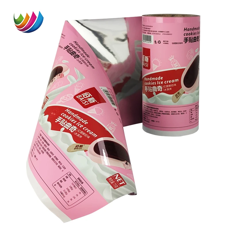 Customized Printing Flexible Automatic Packing Roll Film PE CPP Aluminium Film Ice Cream / Popsicle Laminated Film