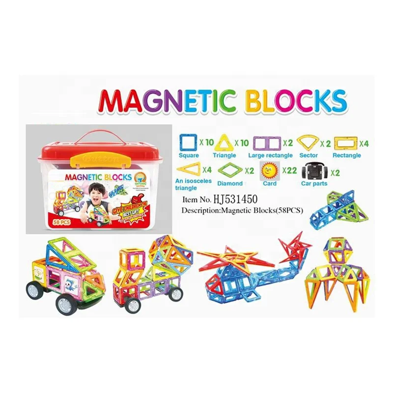 Magplayer образовательные 3d Строительные магнитные блоки игрушки пластиковый набор для