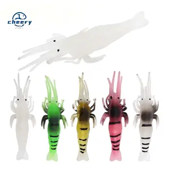 CHEERY 4.8cm 1g Five Colors Luminous Realistic Artificial Soft Bait Plastic Shrimp Lure Crazy Shrimp Fishing Lure – Soft Lure – view 2