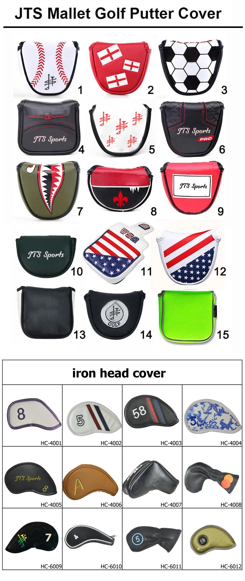 Hand Made Plaid Tweed Wool Material Barrel Custom Logo Golf Head Cover