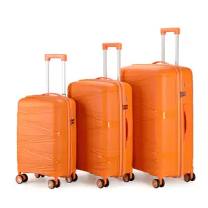 Luxury Classic Durable Front Open 4-Wheel Outdoor Travel Luggage Set PP Material Including Trolley Suitcase
