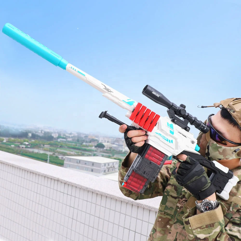 2022 New Toy Gun Manually Loaded  Shooting Game AWM Shell Throwing Soft Bullet Gun