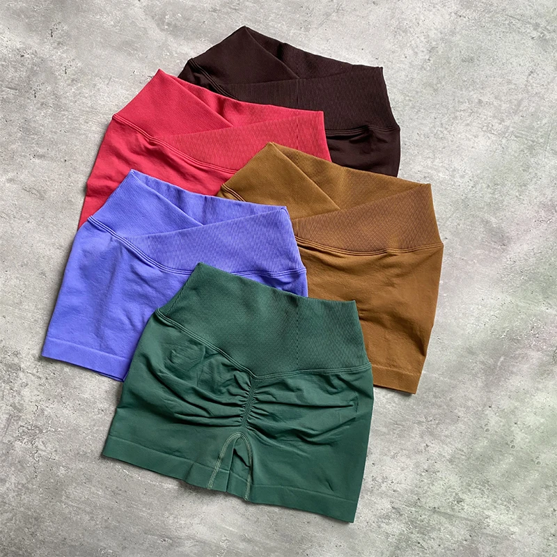 XXL Plus Size V Back Scrunch Gym Shorts Seamless Stylish