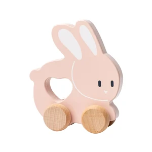 Montessori Wooden Bunny Push Along Toy Unisex Baby Cars for 2-4 Year Olds Holzspielzeug Baby Juguetes De Madera