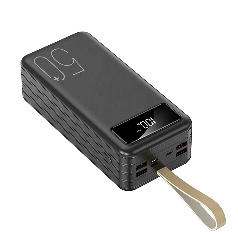Support Custom logo Portable Powerbank 50000mah 60000m 30000mah Mobile Charger Powerbanks Fast Charging Power Bank 4USB Output