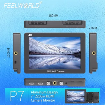 FEELWORLD P7 7 Inch DSLR Camera Field Monitor, Dual Battery Plate, Power Out for Camera, OEM/ODM Welcome, Bulk Discount detail image