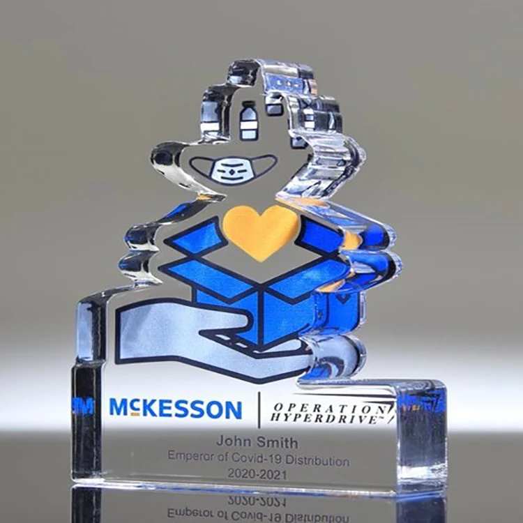 Acrylic Paperweight Trophy Awards Corporate Teamwork Recognition Medals