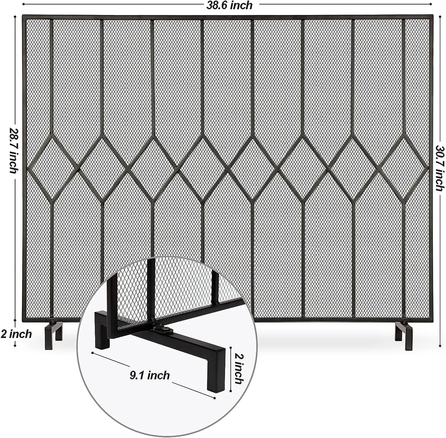 Metal Fireplace Screen Tree of Life Black 44in Flatguard Spark Guard Indoor Grate Stove Decorative Accessories