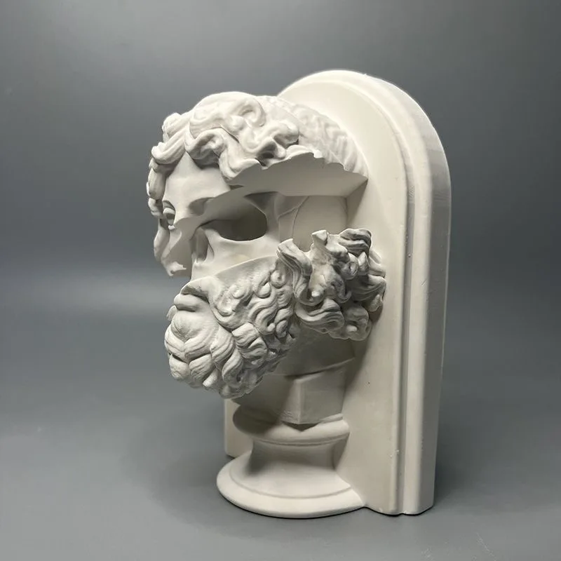 product artistic gypsum human head split statue abstract ornament for interior decoration clay crafts-5