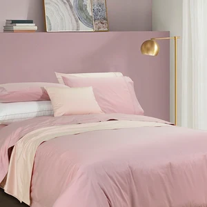 Luxury Natural Cotton Bed Sheets Set Solid Color Fitted Bedsheet Duvet Cover 100% Combed Cotton Bedding Set Bed Sheet Bedsheets