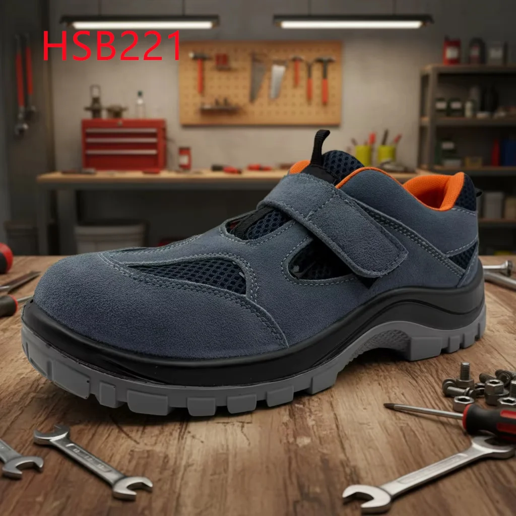 ZYF, pantofole di sicurezza in camoscio naturale antistrappo per condizioni estreme, calzature da lavoro per operazioni meccaniche con punta in acciaio HSB221