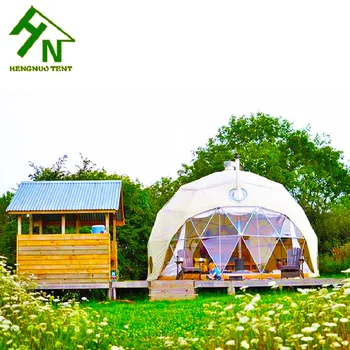 6m 7m 8m Diameter Steel Frame Outdoor Camping Tent Dome House Hotel For Glamping Resorts