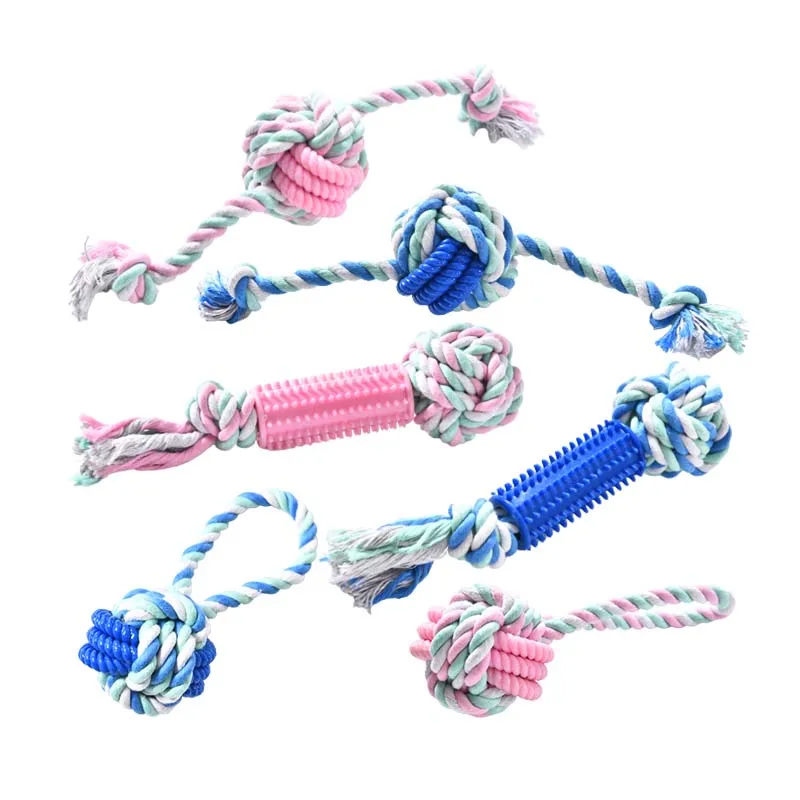 Wholesale Pet Product Cheap Chew Cotton Rope Pet Ball Dog Toy With Tpr