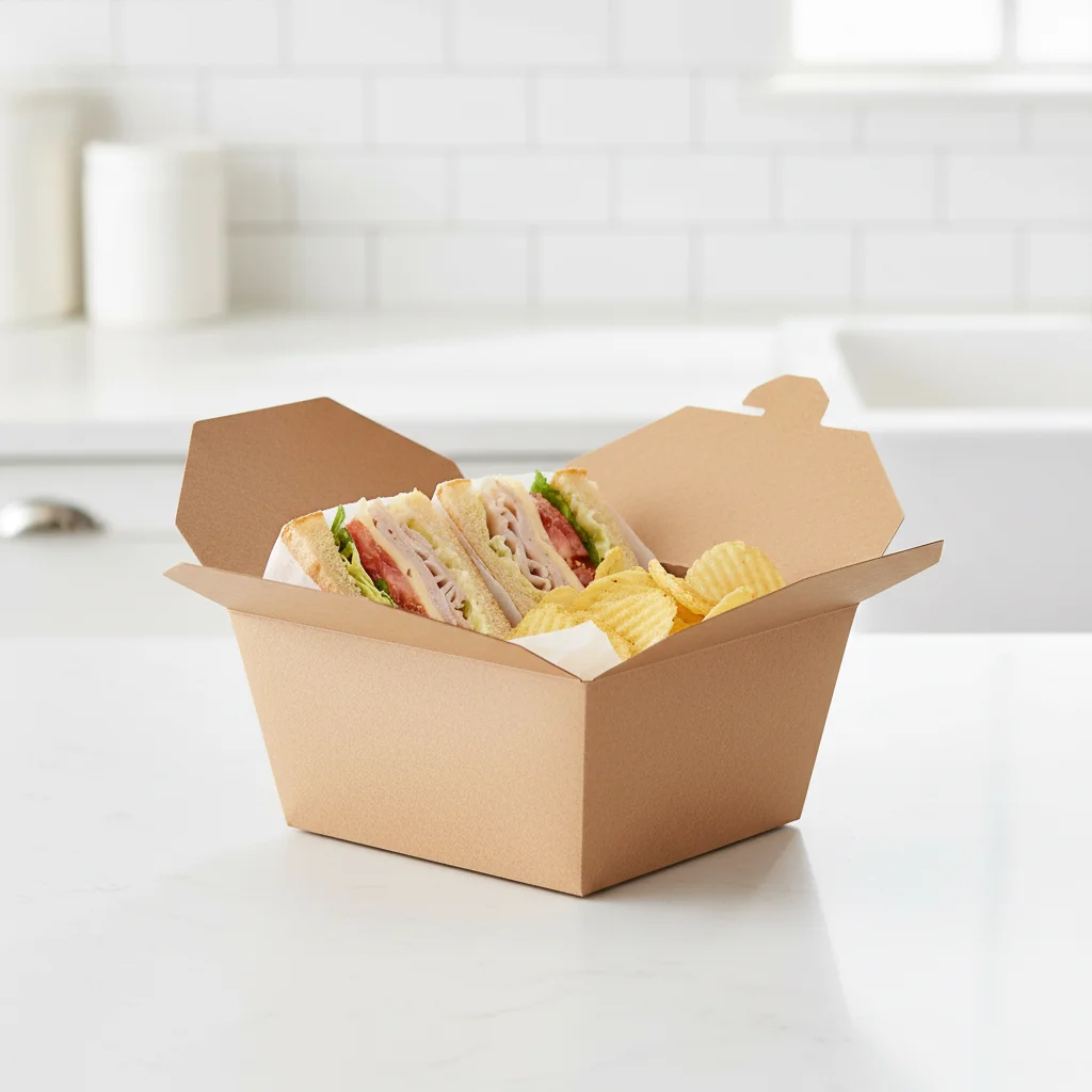 Customized Size Waterproof Square Rigid Food Grade Biodegradable Eco-Friendly Kraft Corrugated Takeaway Box for Fast Food