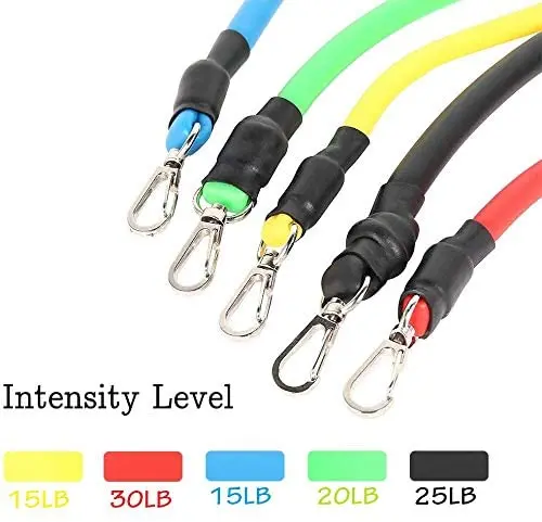 11pcs Resistance Bands Set Tension StrapsandYoga Ropes Pilates Stick With Training Bar Rubber Exercise Bands Resistance Tube