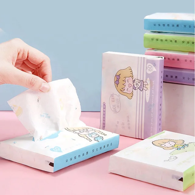 Custom Facial Tissue Cartoon Girl Color Printed Paper 3ply Virginal Wood Pulp Lovely Litter Girl Napkin Travel Home Daily Use