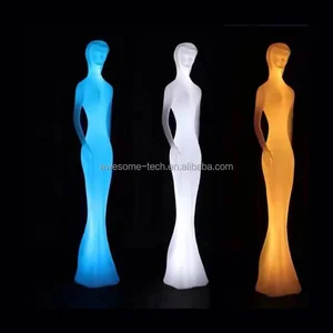 Elegant Lady Sculpture New Design Statue of Hotel  Park Plastic Luminous Floor Lamp Hall Decorative Colorful Waterproof Lamp
